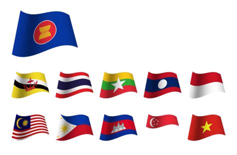 Asean Flag On World Map Vector Laos International Emblem Vector, Laos ...