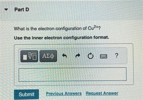 Part D What is the electron configuration of Cu²+? | Chegg.com