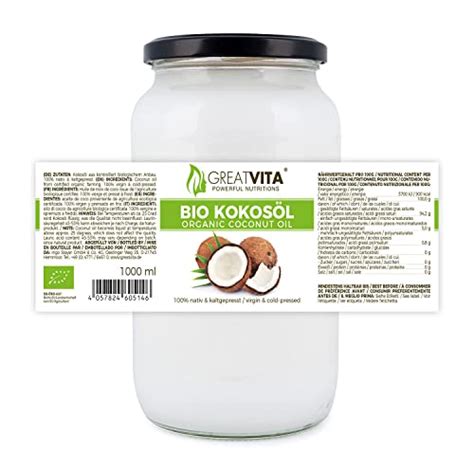 Greatvita Bio Kokos L Nativ Ml Im Glas Zum Kochen Braten Backen