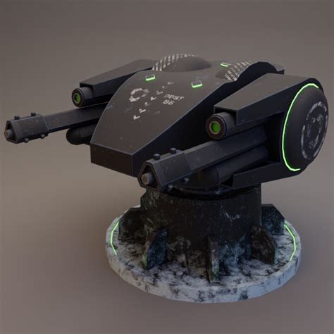 ArtStation - Sci-Fi Laser turret 3D model