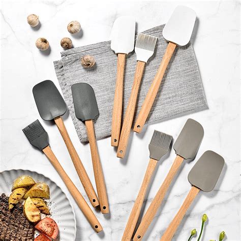 Pcs Silicone Kitchen Spatula Pastry Tools Set Baking Spoon Spatula