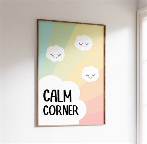 calm corner poster calm  corner mindfulness mental etsy