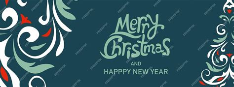 Premium Vector | Merry Christmas and Happy New Year banner with ...