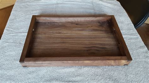 Wooden Serving Tray With Handles Farmhouse Tray Black Walnut Etsy