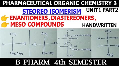 Enantiomers And Diastereomers Organic Chemistry Meso Compounds