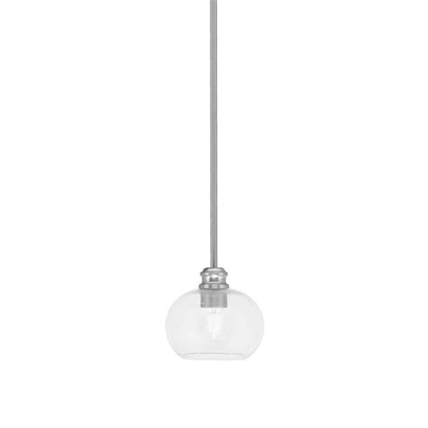 Albany 60 Watt 1 Light Brushed Nickel Pendant Mini Pendant Light Clear