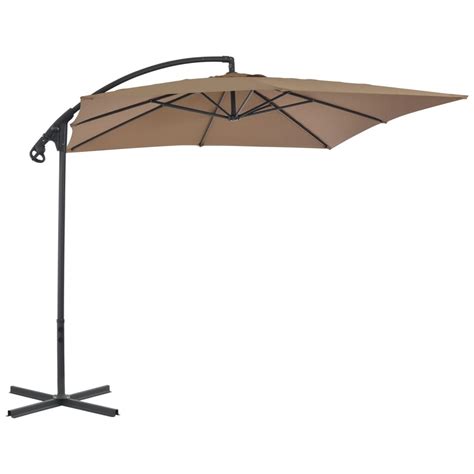 Parasol meuble de jardin en porte à faux avec poteau en acier 250 x 250