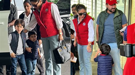 Jeh Refuses To Hold Mom Kareena Kapoors Hand At Airport Patiently