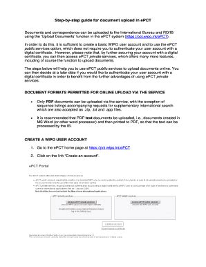 Fillable Online Wipo Step By Step Guide For Document Upload In Epct