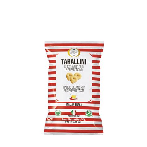 Tarallini Millerighe 80g Garlic Oil And Hot Pepper Flavour Terre Di