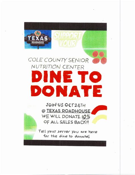 Texas Roadhouse Dine To Donate Fundraiser For Senior Nutrition Center