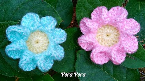 Crochet Flower I Crochet 8 Petal Flower Tutorial I Crochet 3D Flower