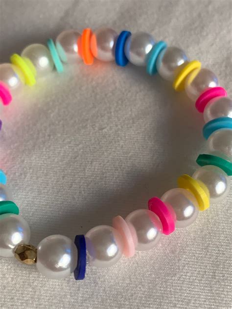 Preppy Bracelet Preppy Jewelry Pearl Bead Bracelet Etsy