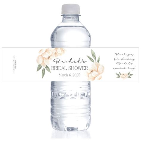 Pink Watercolor Floral Bridal Shower Water Bottle Labels Candy Wrapper Store