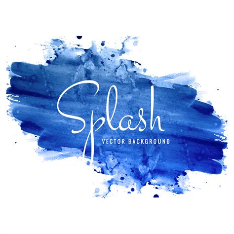 Beautiful Hand Drawn Blue Watercolor Splash Background Vector