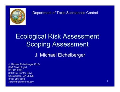 Ecological Risk Assessment (ERA) - the Department of Toxic ...