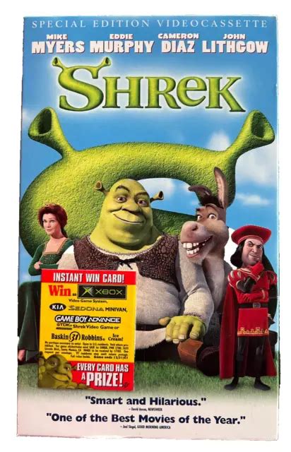 Shrek Vhs Movie Vcr Video Tape Dreamworks Special Edition Videocassette