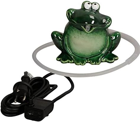 Wasserspeier Frosch Mit Pumpe V Cm Aus Keramik F R Miniteiche