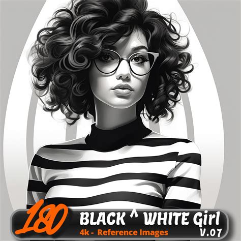 Artstation Black White Girl Vol 07 Reference Image