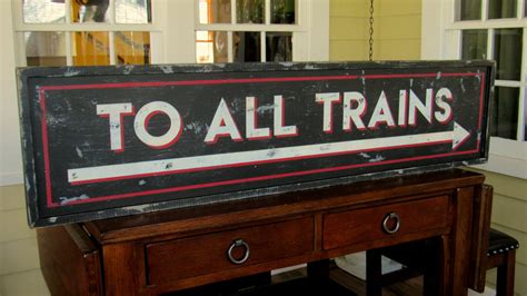 Vintage Train Station Sign Hand-Painted | Etsy