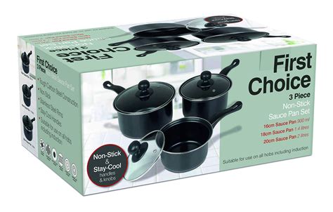 Pendeford First Choice Non Stick Sauce Pan Set 3 Piece Mv Essentials