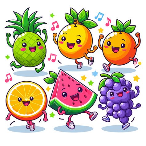 Dancing Fruits, Dancing Fruit, Fruits Svg, Fruits Clipart, Fruits Png ...