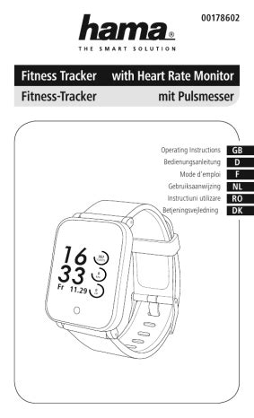 Hama Fitness Tracker Instruction Manual Manualzz