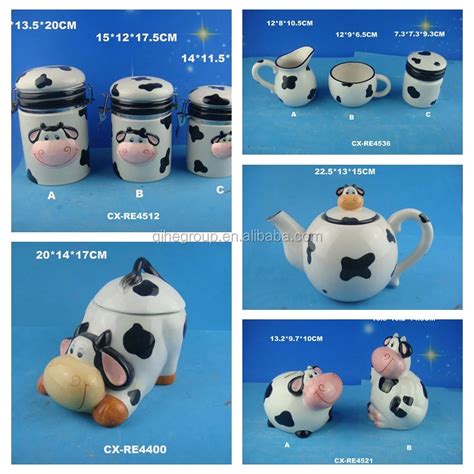 Cow Shape Airtight Canister Custom Ceramic Cow Food Canister Seal