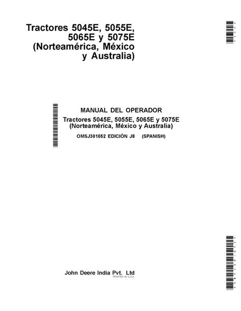 John Deere 5045E, 5055E, 5065E, 5075E tractor pdf operator's manual ES