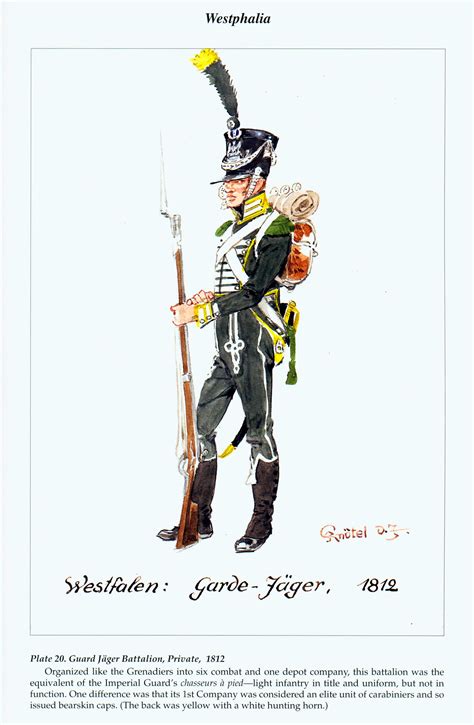 Westfalen Garde Jäger 1812 Cacciatori Soldato Uniforme