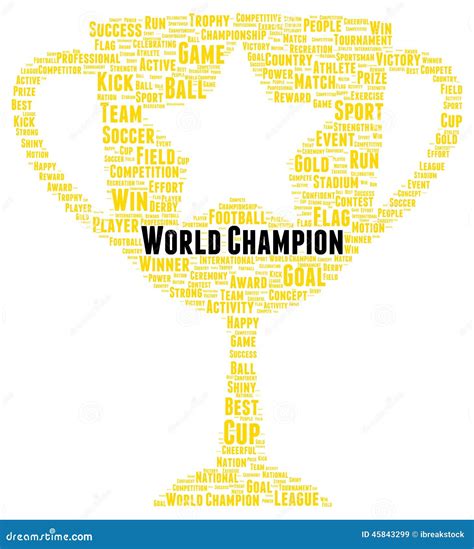 World Champion Word Cloud Shape Stock Illustration Illustration Of