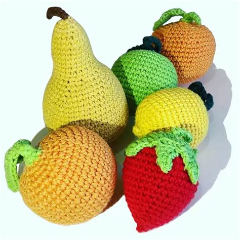 Pack Juguete Montessori Frutas Y Verduras Tejido Crochet Cuotas Sin