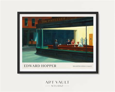 Edward Hopper Nighthawks Poster Exhibition Print Retro Diner Art