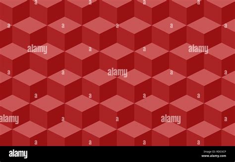 Bulk Texture Of Red Squares In Isometric Vector Illustration Eps 10