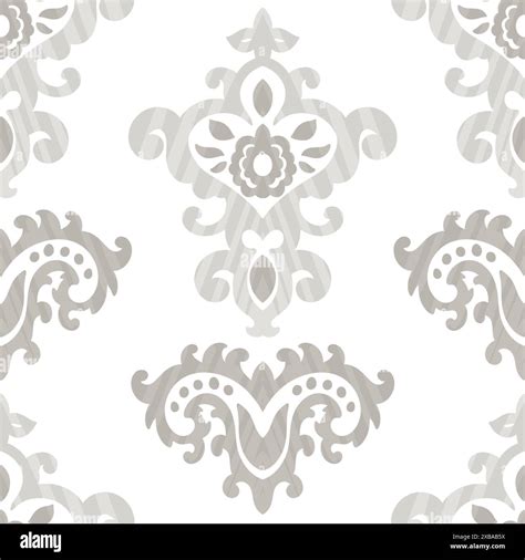 Elegant Beige Floral Damask Pattern Stock Vector Image Art Alamy