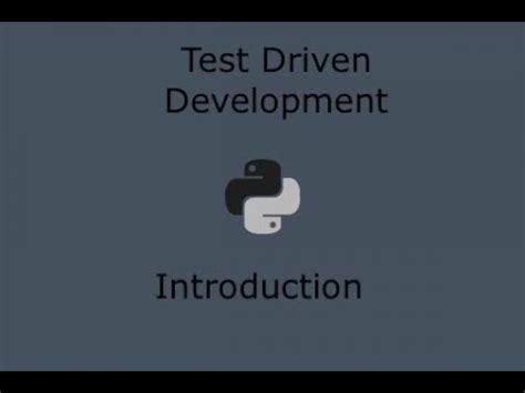 Python Test Driven Development Part Introduction Youtube