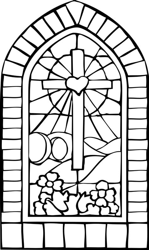 Cross Coloring Page Christian Coloring Stain Glass Cross