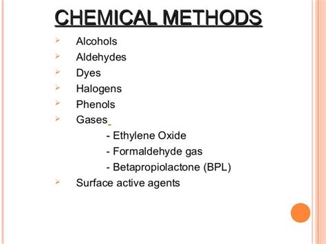 Sterilization Chemical Method