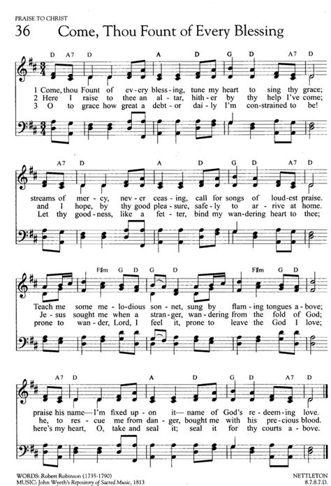 Come Thou Fount Of Every Blessing Hymnary Org