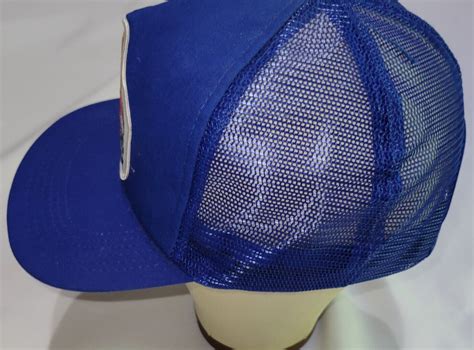 Vintage Mesh Trucker Kinsler Fuel Injection Hat Blue Gem