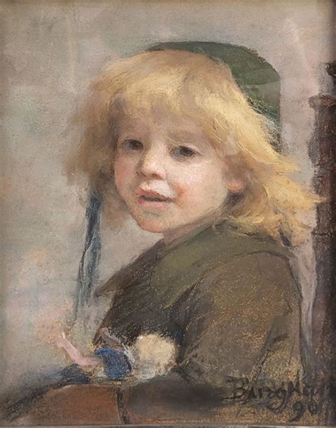 Pastel Petite fille à la poupée par Berthe BURGKAN Carré Rive Gauche