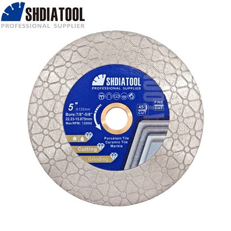 SHDIATOOL Diamond Saw Blade Triangle Segment Double Sided Dia 125mm