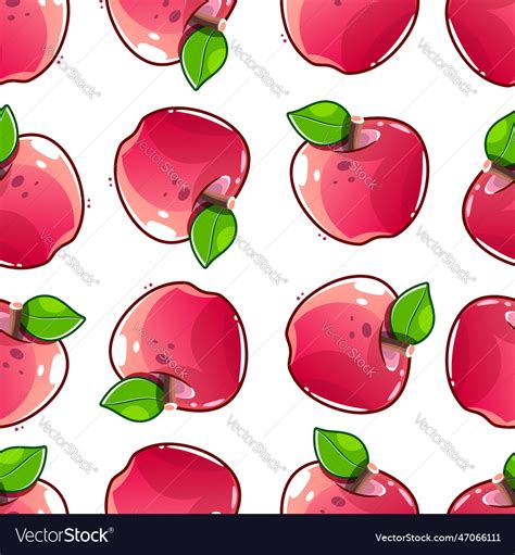 Apple Fruit Seamless Pattern Abstract Repeated Vector Image