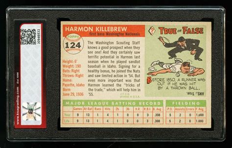 Topps Harmon Killebrew Rc Ksa Gem Mint Perfect