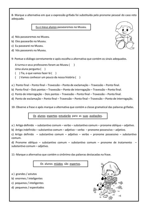 Reforço Atividade De Português 4 Ano - ATIVIDADES DE REFORÇO PORTUGUÊS 4 ANO