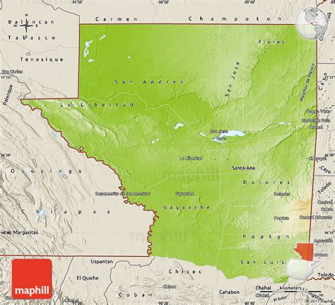 Physical Map Of Peten Shaded Relief Outside 45666 | Hot Sex Picture