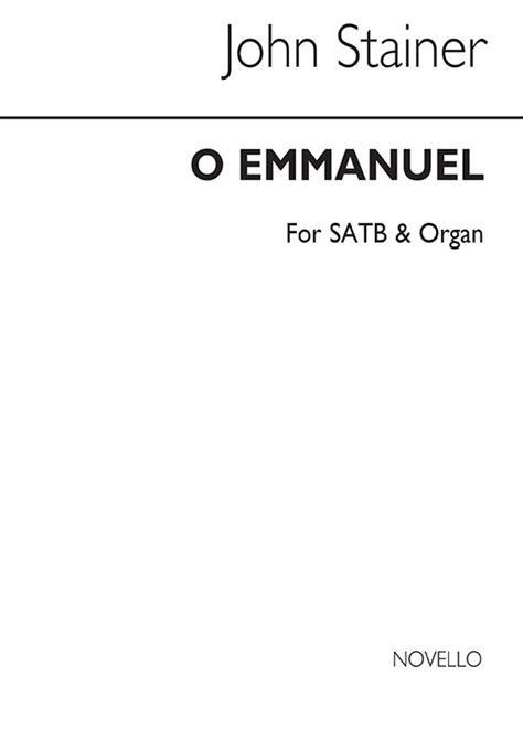 O Emmanuel Von John Stainer Noten F R Gemischten Chor