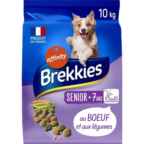 BREKKIES Croquettes au bœuf pour chien senior 7 ans 10kg pas cher