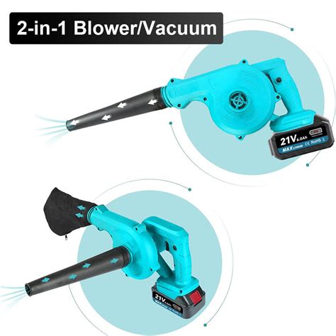 21v Cordless Leaf Blower 2 In 1 Leaf Blower And Vacuum With Battery And Charger Uk Ebay