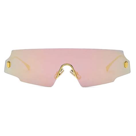 Fendi Fendi Forceful Shield Sunglasses Rose Gold Sunglasses Fendi Eyewear Avvenice